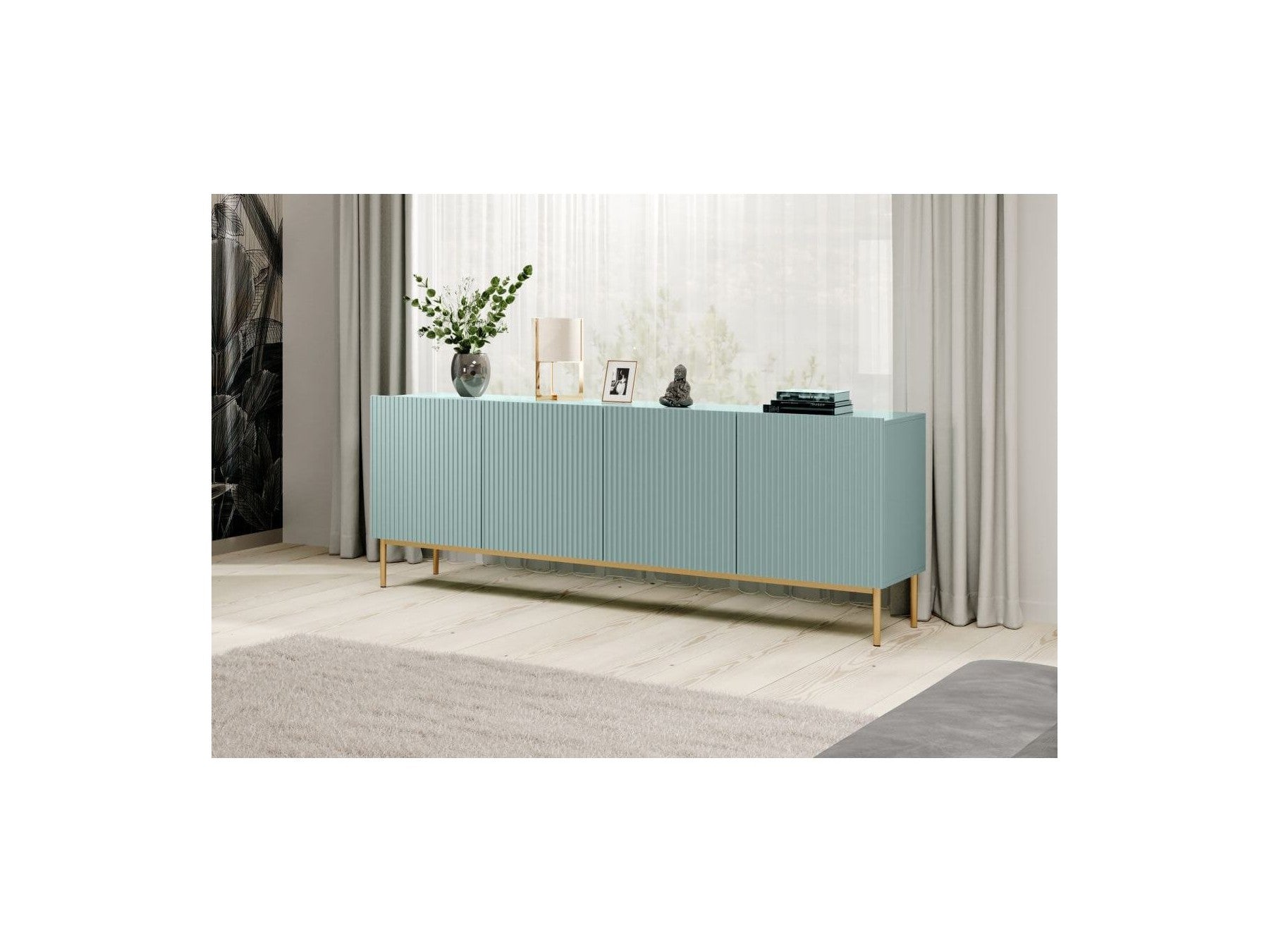 Kasha - 4-Door Sideboard - Gold Legs