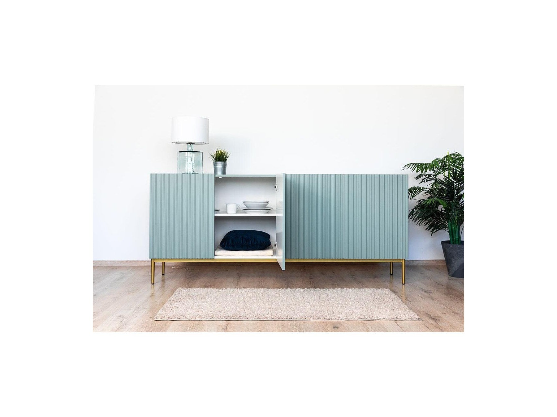 Kasha - 4-Door Sideboard - Gold Legs