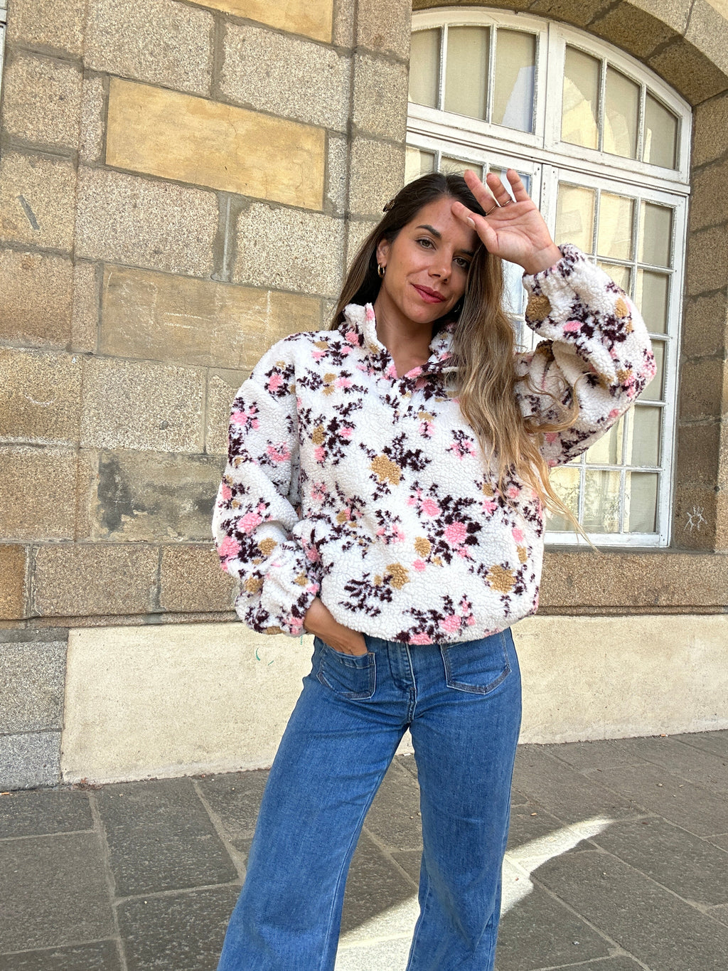 Gina floral fleece jumper