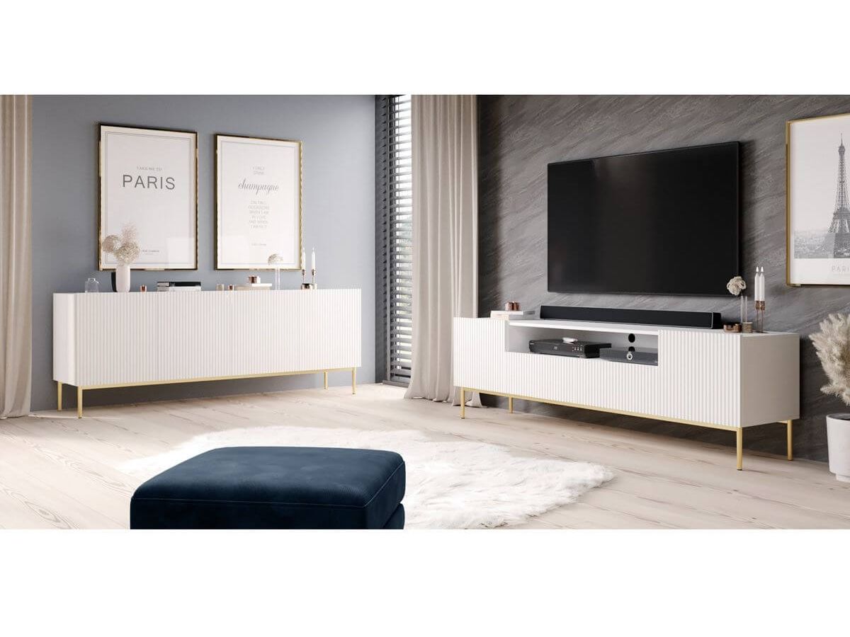 Kasha - Mueble de TV con nicho - Patas doradas