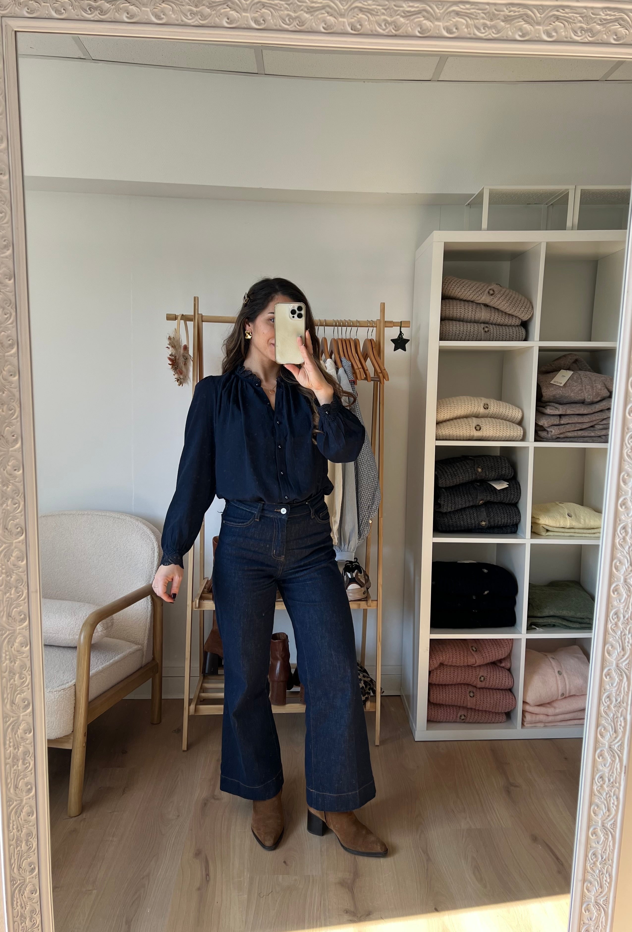 Maïwenn Blusa Bordada Azul Marino