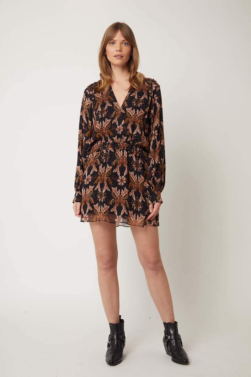 Berenice - Short Dress with Printed Ruffles - Ottawa