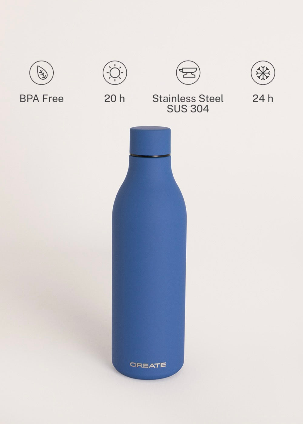 Bottle Studio - 750Ml Stainless Steel Thermos Bottle - Cobalt Blue