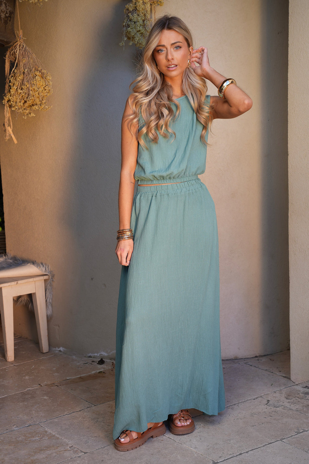 Ensemble Jupe/Top Elize - Bleu Canard