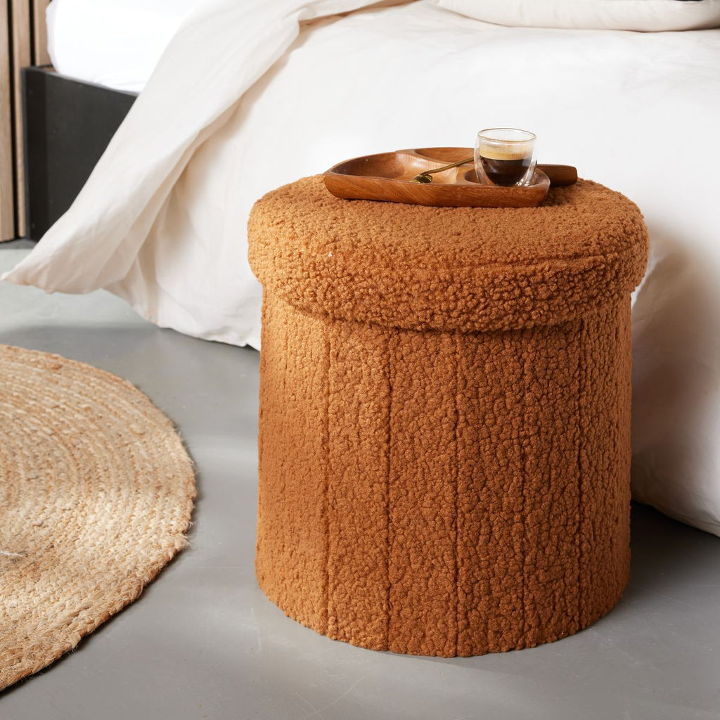 Moka - Pouf Pliable Teddy - Bronze