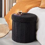 Moka - Collapsible Teddy Ottoman - Charcoal