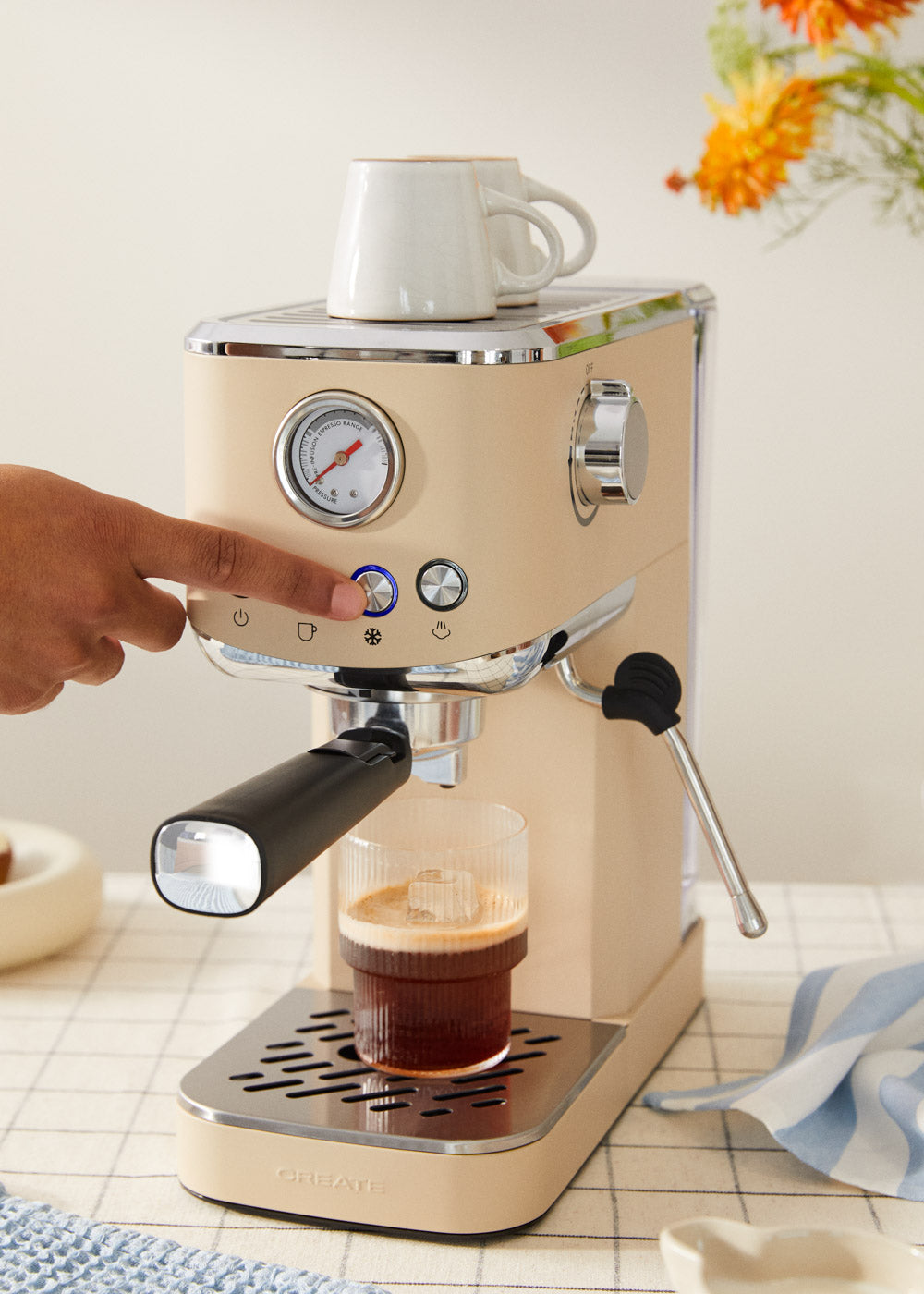 Thera Classic Compact - Espresso Machine with Cold Coffee Function - Sand