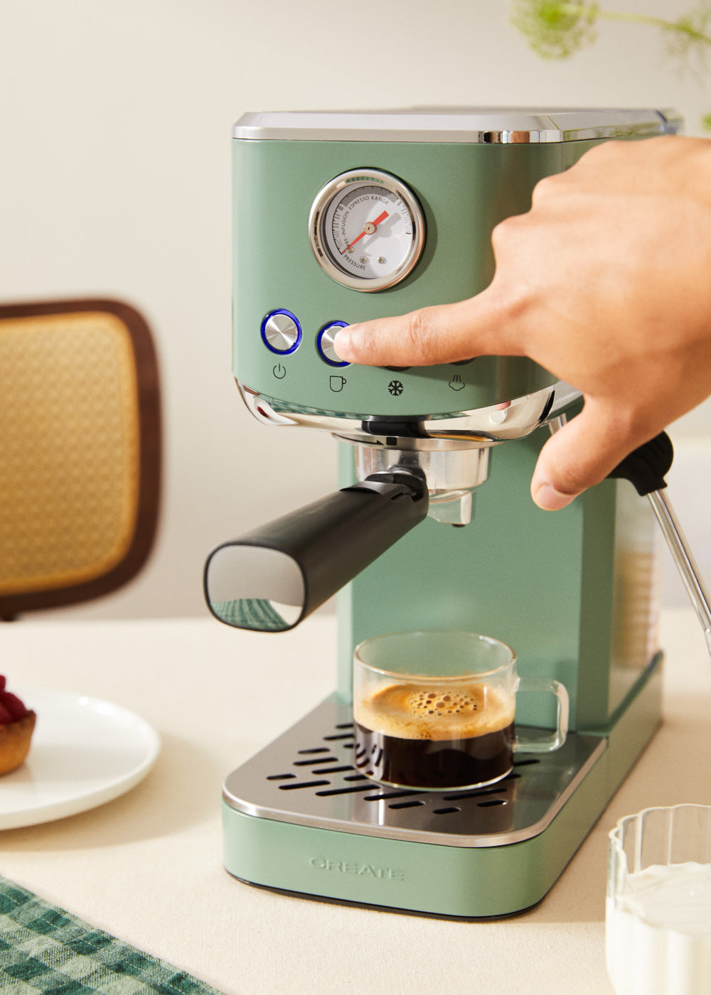 Thera Classic Compact - Cafetera Espresso Con Función Café Frío - Verde Salvia