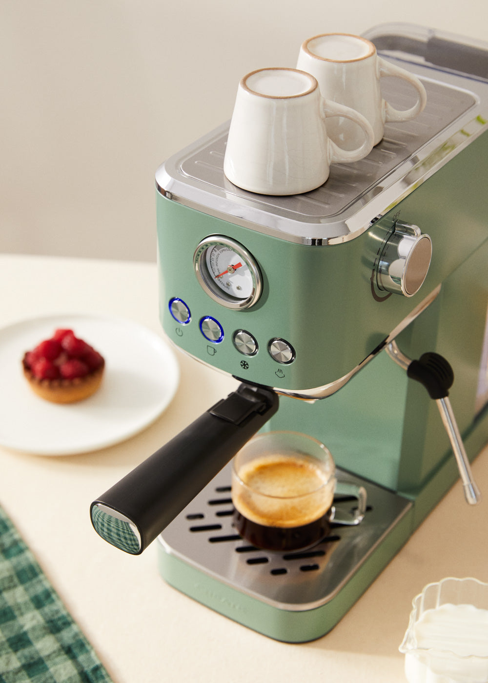 Thera Classic Compact - Cafetera Espresso Con Función Café Frío - Verde Salvia