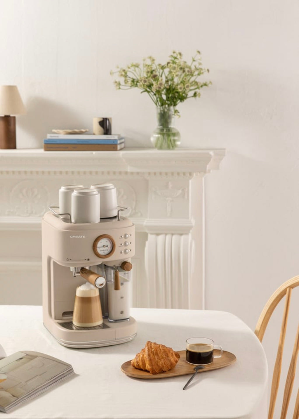 Thera Retro Pro - Semi-Automatic 20-Bar Espresso Coffee Machine - Sand