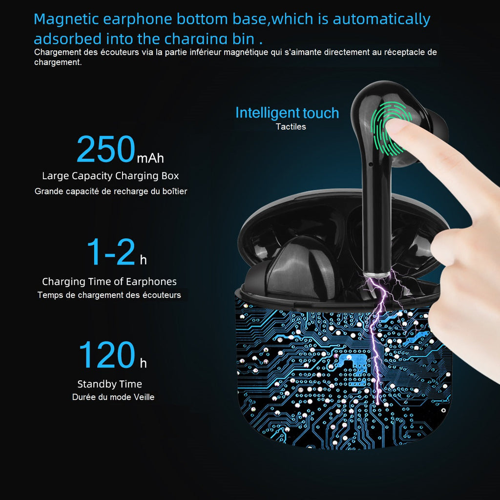 Ecouteurs Tactiles Bluetooth V5.0+Edr Et Micro Integre - Noir