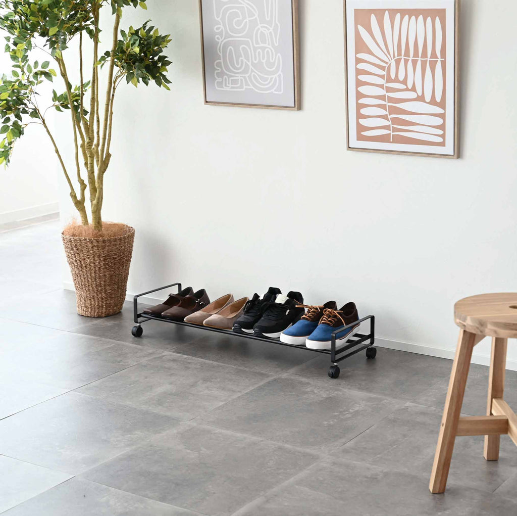 Zapatero con ruedas Tower - Negro