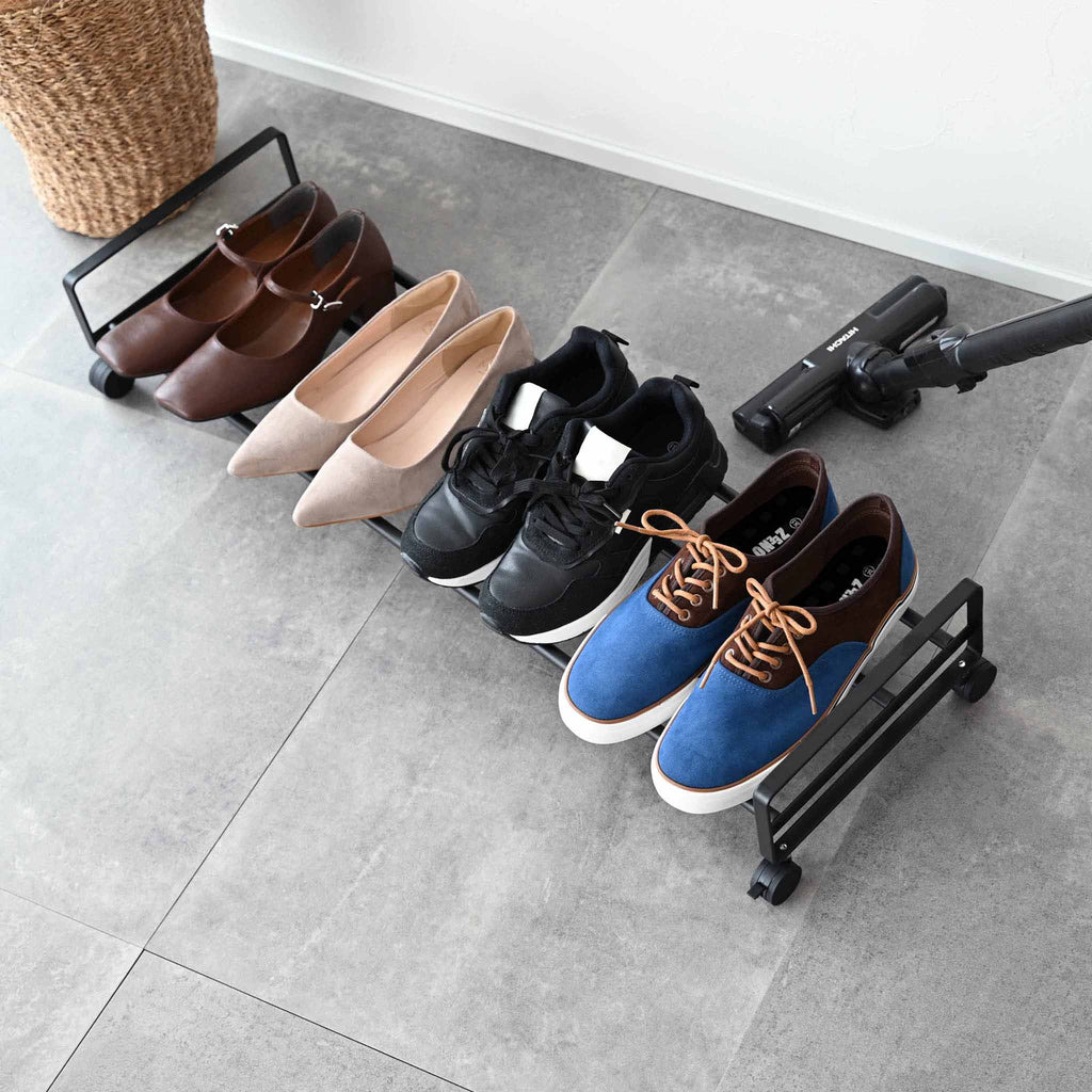 Zapatero con ruedas Tower - Negro