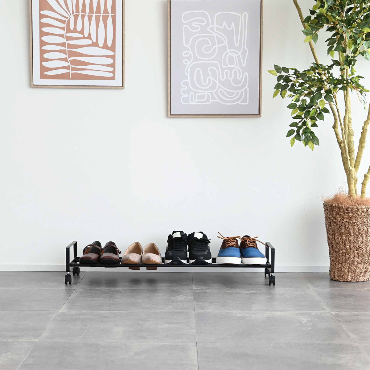 Zapatero con ruedas Tower - Negro