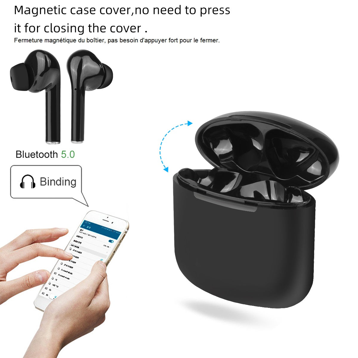 Ecouteurs Tactiles Bluetooth V5.0+Edr Et Micro Integre - Noir