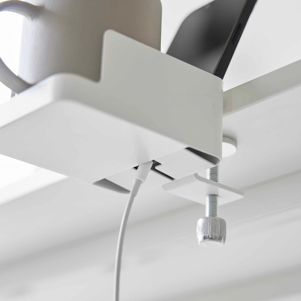 Soporte para smartphone y portavasos de escritorio Tower - Blanco