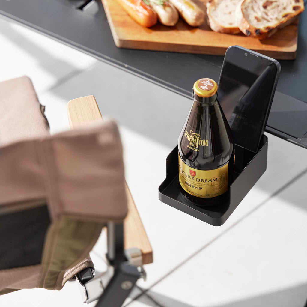 Soporte para smartphone y portavasos de escritorio Tower - Negro