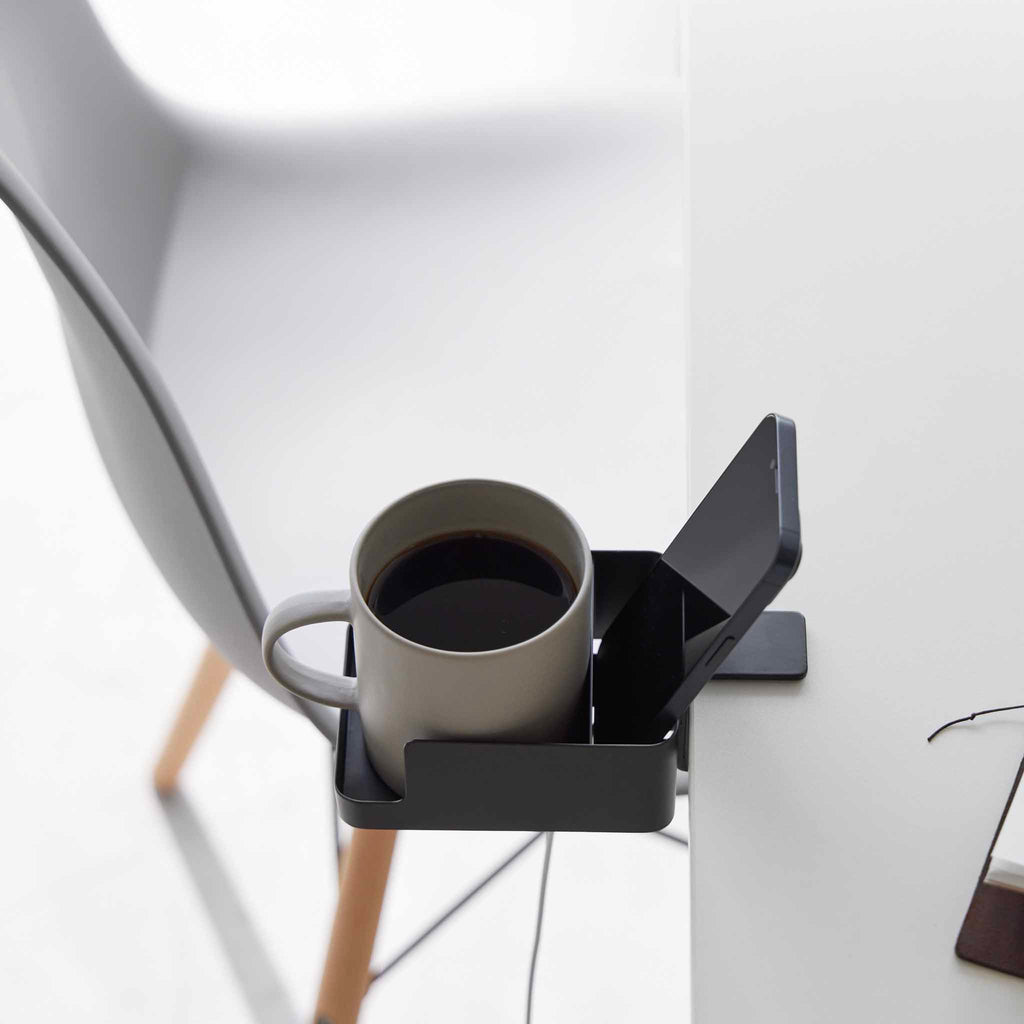 Soporte para smartphone y portavasos de escritorio Tower - Negro