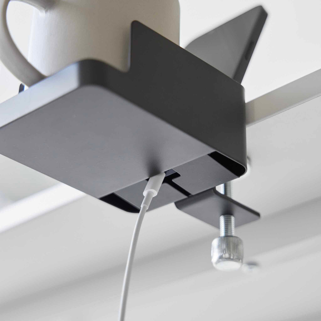 Soporte para smartphone y portavasos de escritorio Tower - Negro