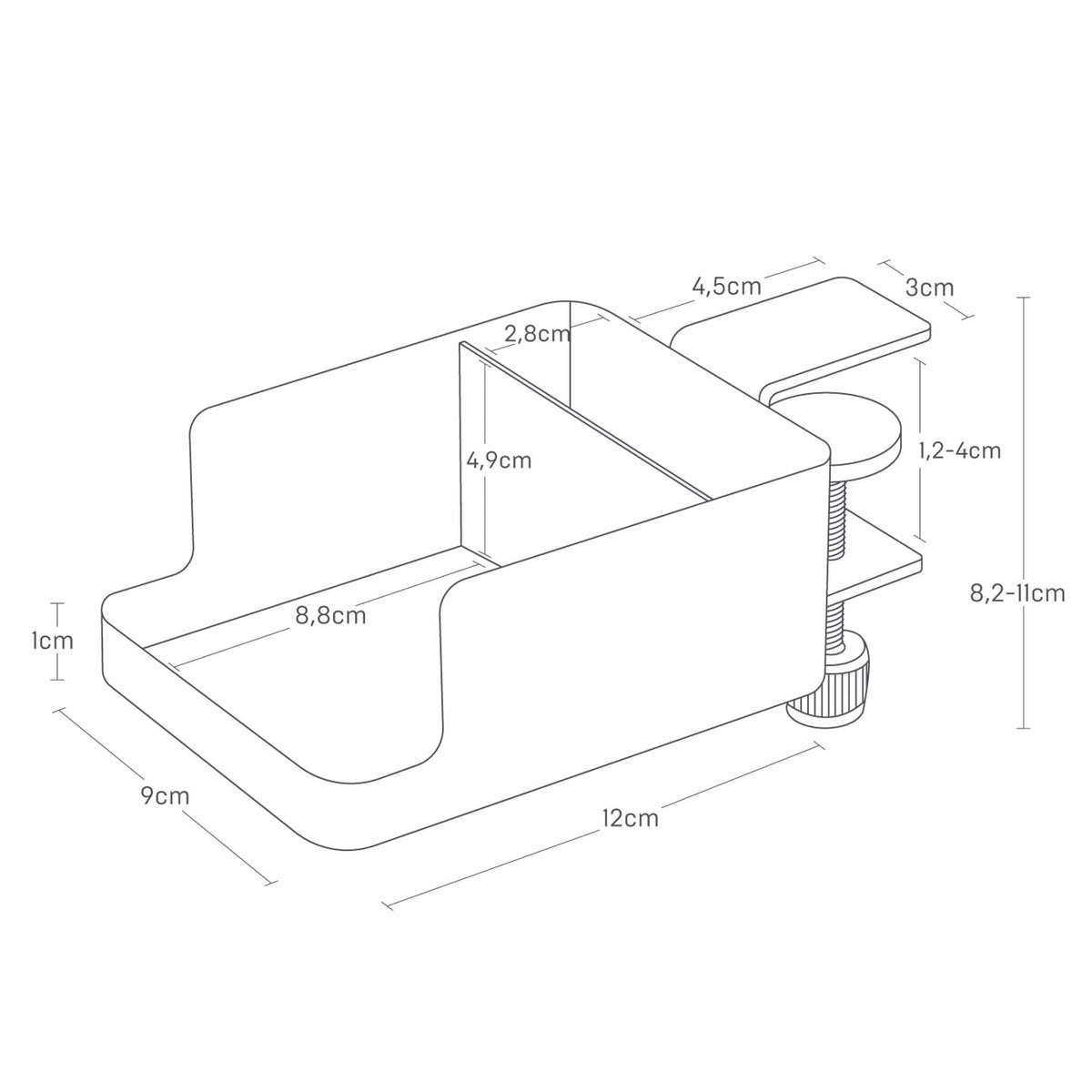Soporte para smartphone y portavasos de escritorio Tower - Negro
