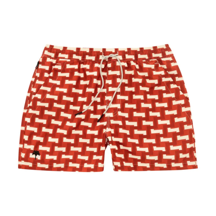Short De Bain Layer Zig - Rouge