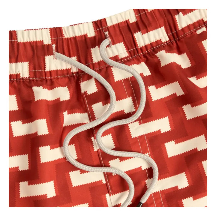 Short De Bain Layer Zig - Rouge