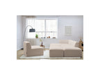 Megeve - Modular Fixed Corner Sofa - Bouclé Fabric - With 1 Armless Chair and 1 Pouffe - Left Corner