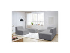 Megeve - Modular Fixed Corner Sofa - Bouclé Fabric - With 1 Armless Chair and 1 Pouffe - Left Corner