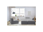 Megeve - Modular Fixed Corner Sofa - Bouclé Fabric - With 1 Armless Chair and 1 Pouffe - Left Corner