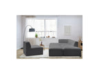 Megeve - Modular Fixed Corner Sofa - Bouclé Fabric - With 1 Armless Chair and 1 Pouffe - Left Corner