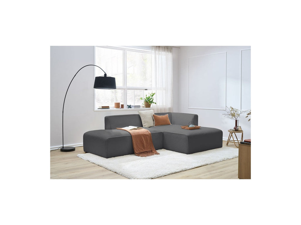 MEGEVE - Sofá esquinero fijo - Tela bouclé - Esquina derecha
