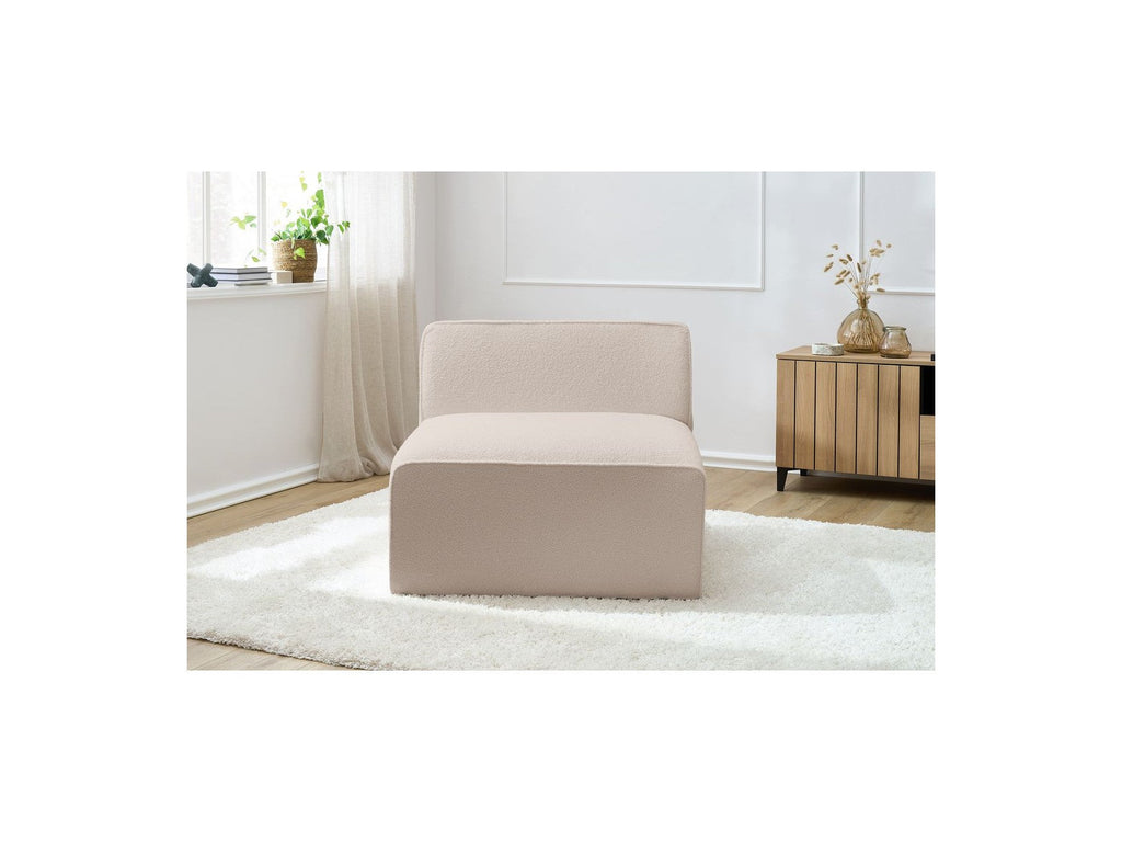 Megeve - One-Seater Armless Chair for Modular Sofa - Bouclé Fabric