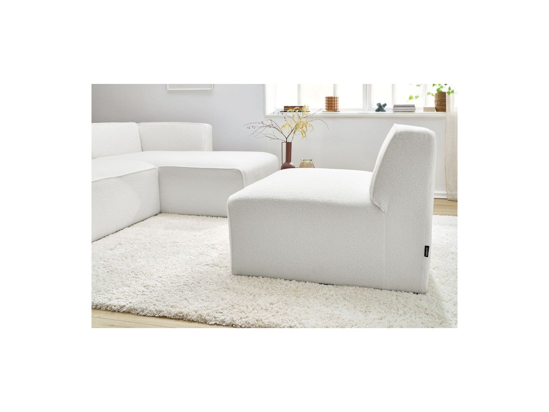 Megeve - One-Seater Armless Chair for Modular Sofa - Bouclé Fabric