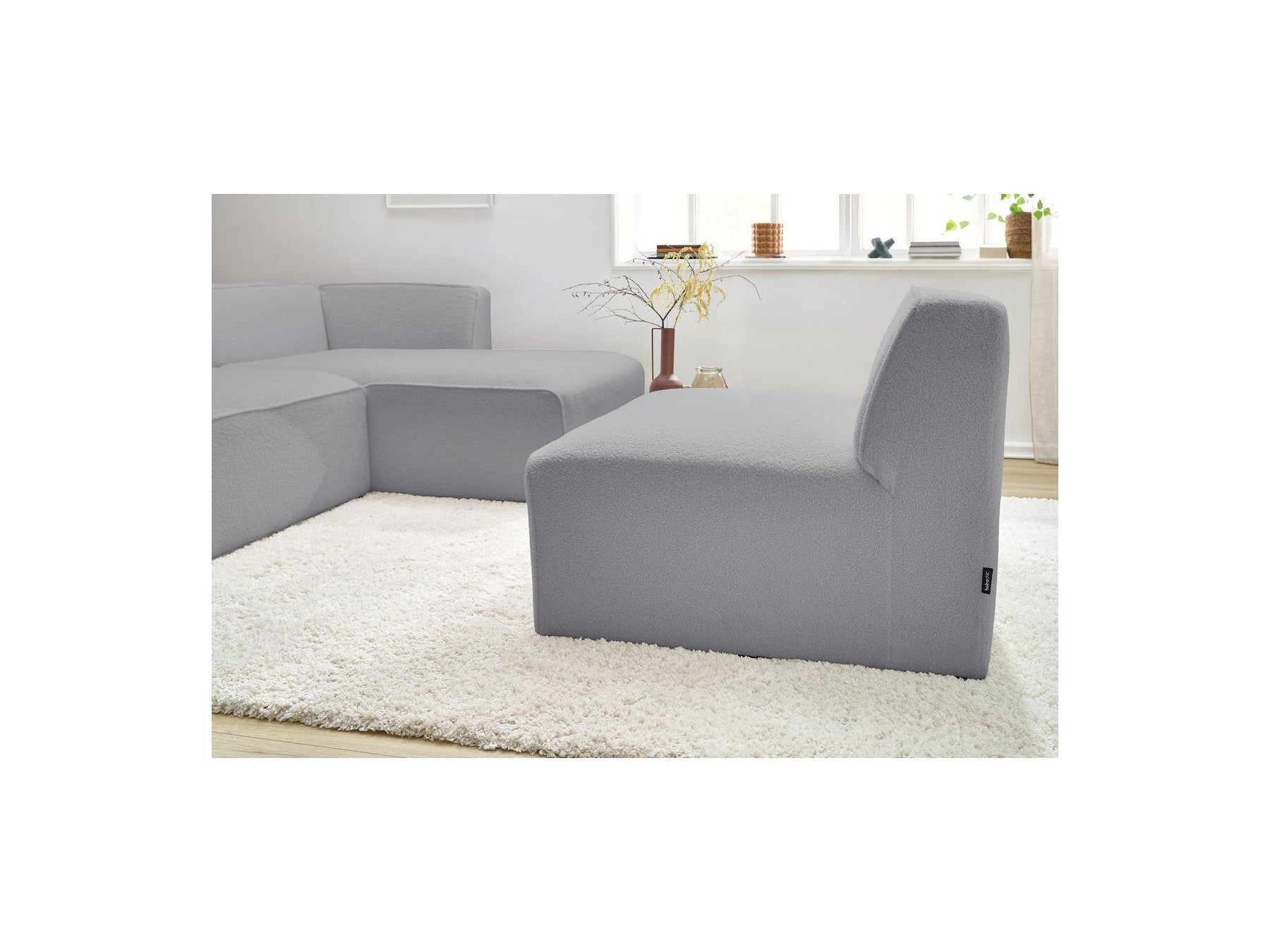 Megeve - One-Seater Armless Chair for Modular Sofa - Bouclé Fabric