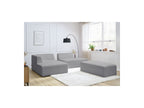 Megeve - Modular Fixed Corner Sofa - Bouclé Fabric - With Pouffe - Left Corner
