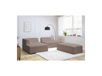 Megeve - Modular Fixed Corner Sofa - Bouclé Fabric - With Pouffe - Left Corner