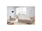 Megeve - Modular Fixed Corner Sofa - Bouclé Fabric - With 1 Armless Chair and 1 Pouffe - Left Corner