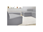 Megeve - Modular Fixed Corner Sofa - Bouclé Fabric - With 1 Armless Chair and 1 Pouffe - Left Corner