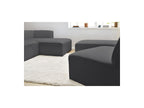 Megeve - Canapé D'Angle Fixe Modulable - Tissu Bouclette - Avec 1 Chauffeuse Et 1 Pouf - Angle Droit