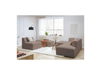 Megeve - Modular Fixed Corner Sofa - Bouclé Fabric - With 1 Armless Chair and 1 Pouffe - Left Corner