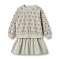 Vestido Sudadera De Manga Larga Maggie - Slightly Green Flowers - Niña