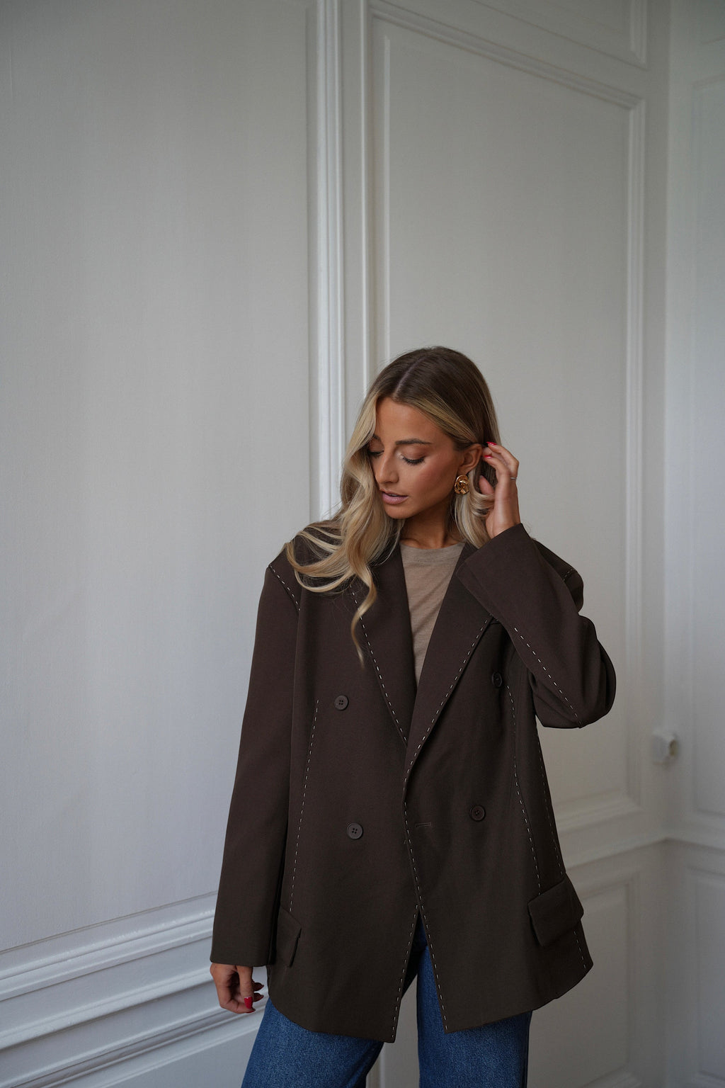 Flavie Blazer Jacket - Chocolate
