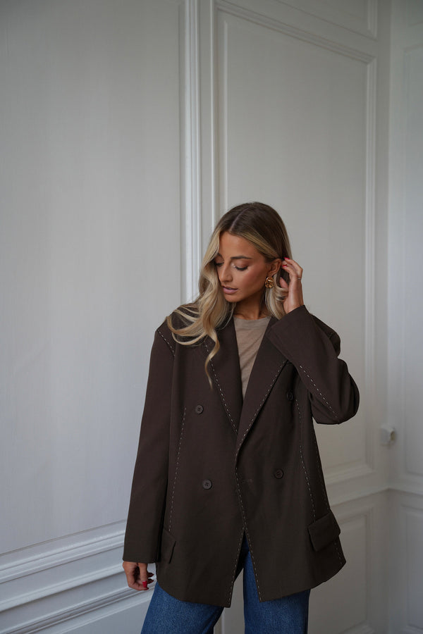 Flavie Blazer Jacket - Chocolate