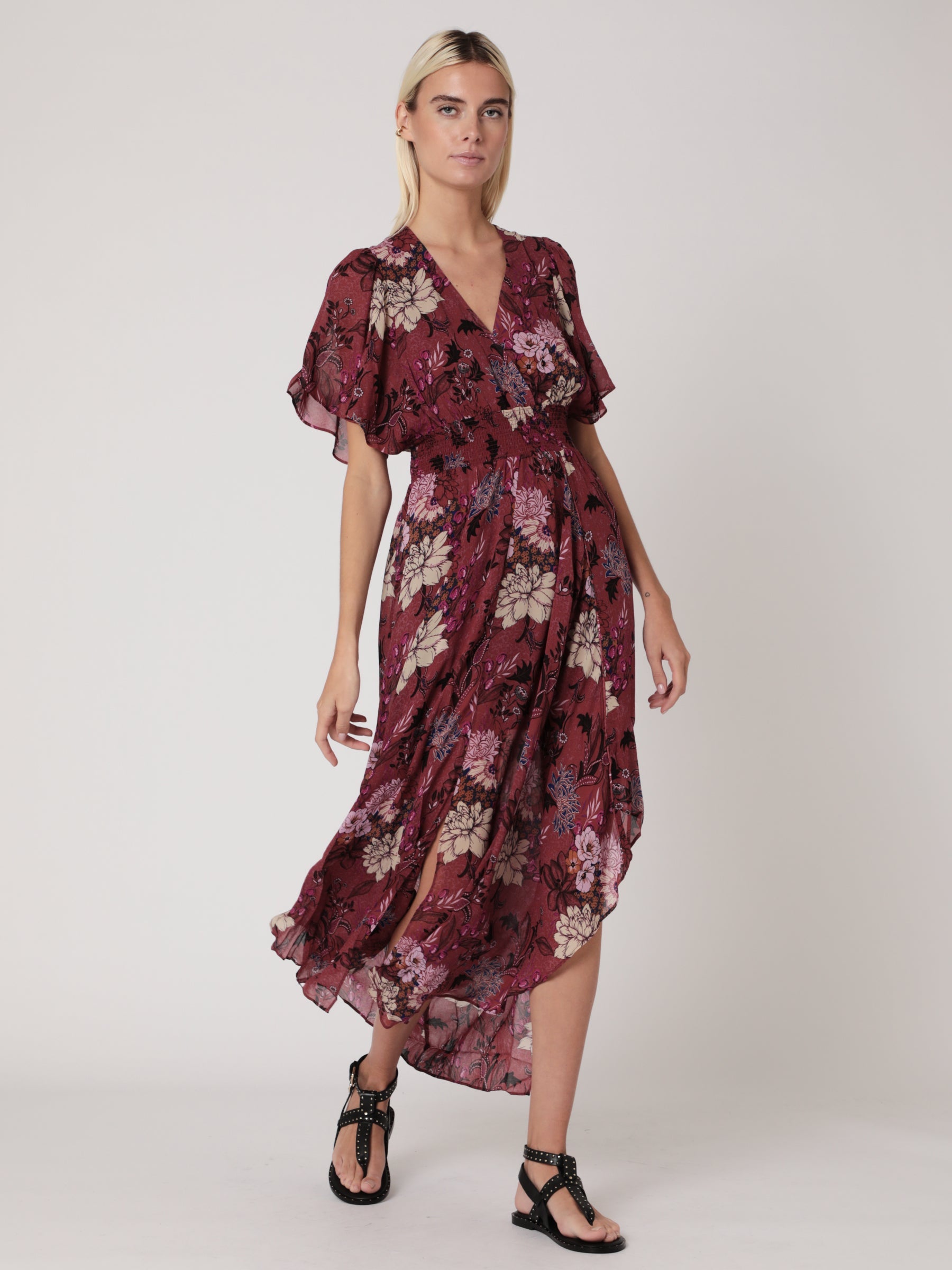 Berenice - Robe Longue Imprimé Smock Taille - El-Dabi