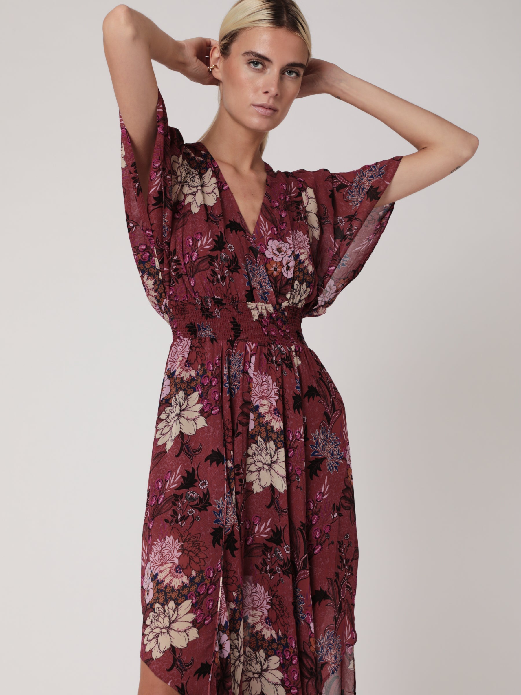 Berenice - Robe Longue Imprimé Smock Taille - El-Dabi