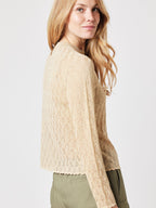 Pull Col Rond Ml Details Wave - Sand