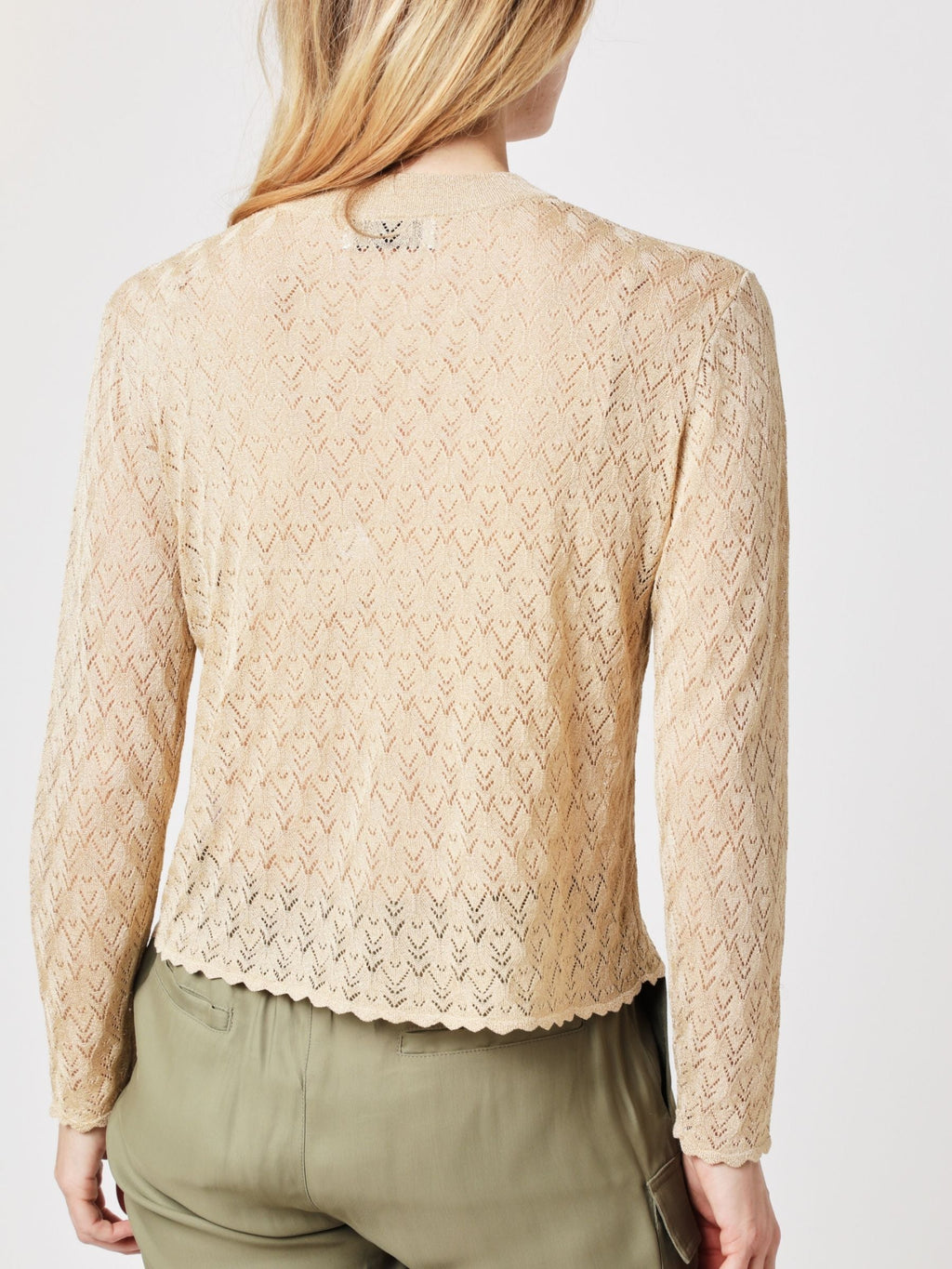 Pull Col Rond Ml Details Wave - Sand