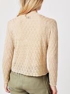 Pull Col Rond Ml Details Wave - Sand