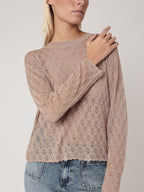 Pull Col Rond Ml Details Wave - Sand