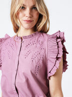 Berenice - Robe Courte Unie Brod Epaules - Parma